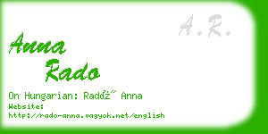 anna rado business card